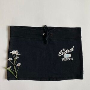 Y2K black knit mini skirt